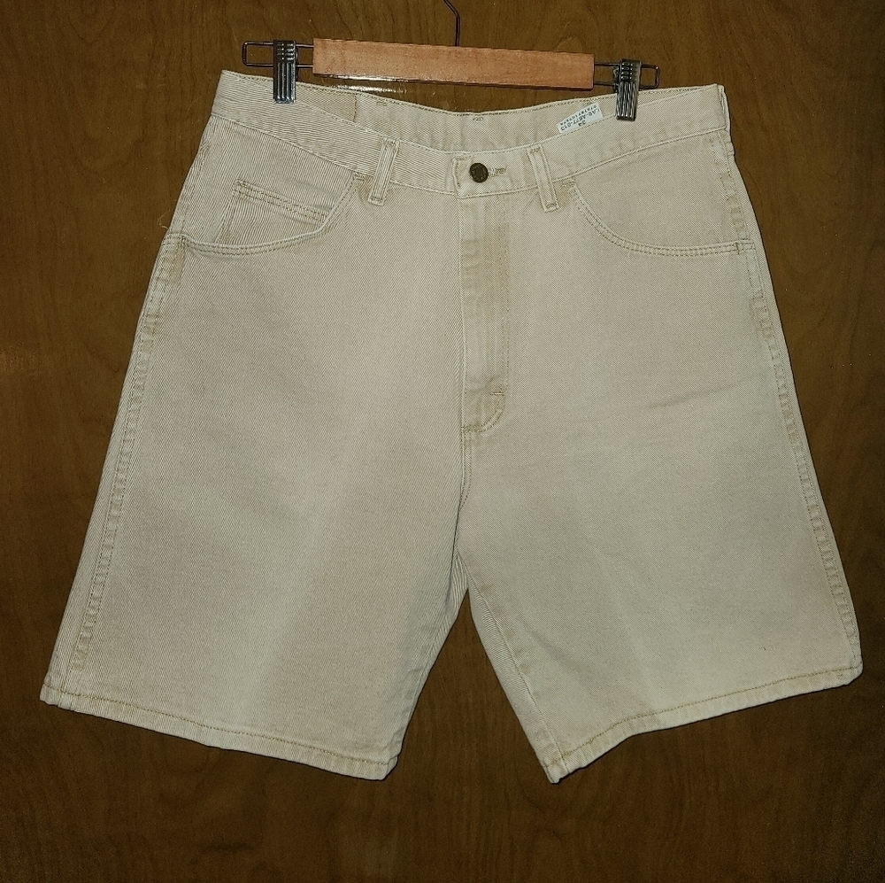 Vintage Wrangler Rugged Wear Khaki Denim Shorts Men’s 34 USA Style